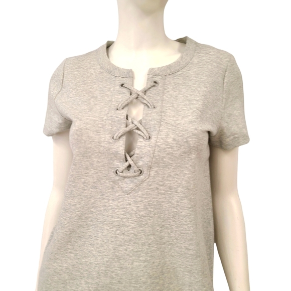 J. CREW Gray Lace Up Short Sleeve Dress size Small - Picture 5 of 7